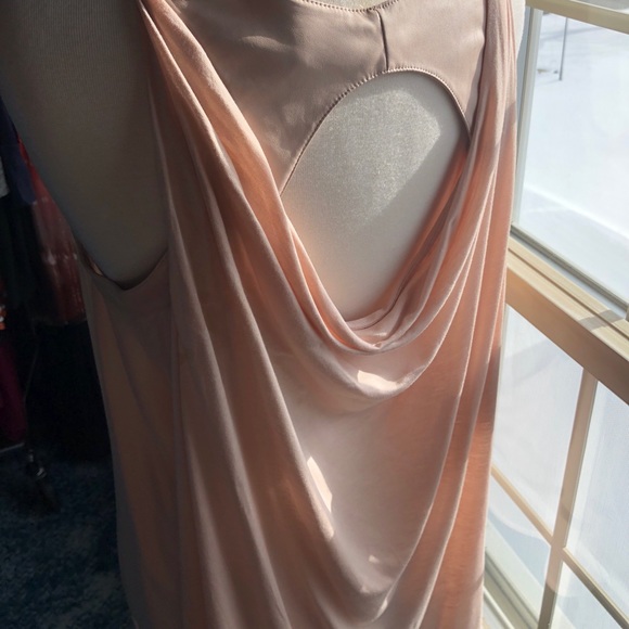 BCBG Blush Open Back Top w Leather Front! - Picture 8 of 8